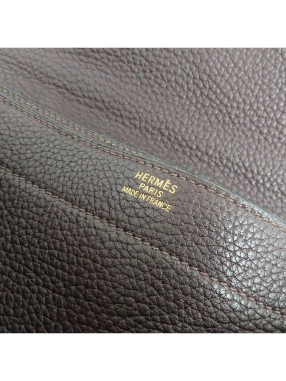 Hermes Sac A Depeches 41 Brown Togo Gold Document